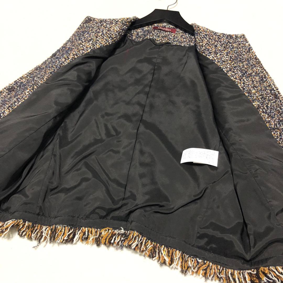 新品未使用　マックスマーラ　ノーカラージャケット　ツイード　赤タグ　大きいサイズ