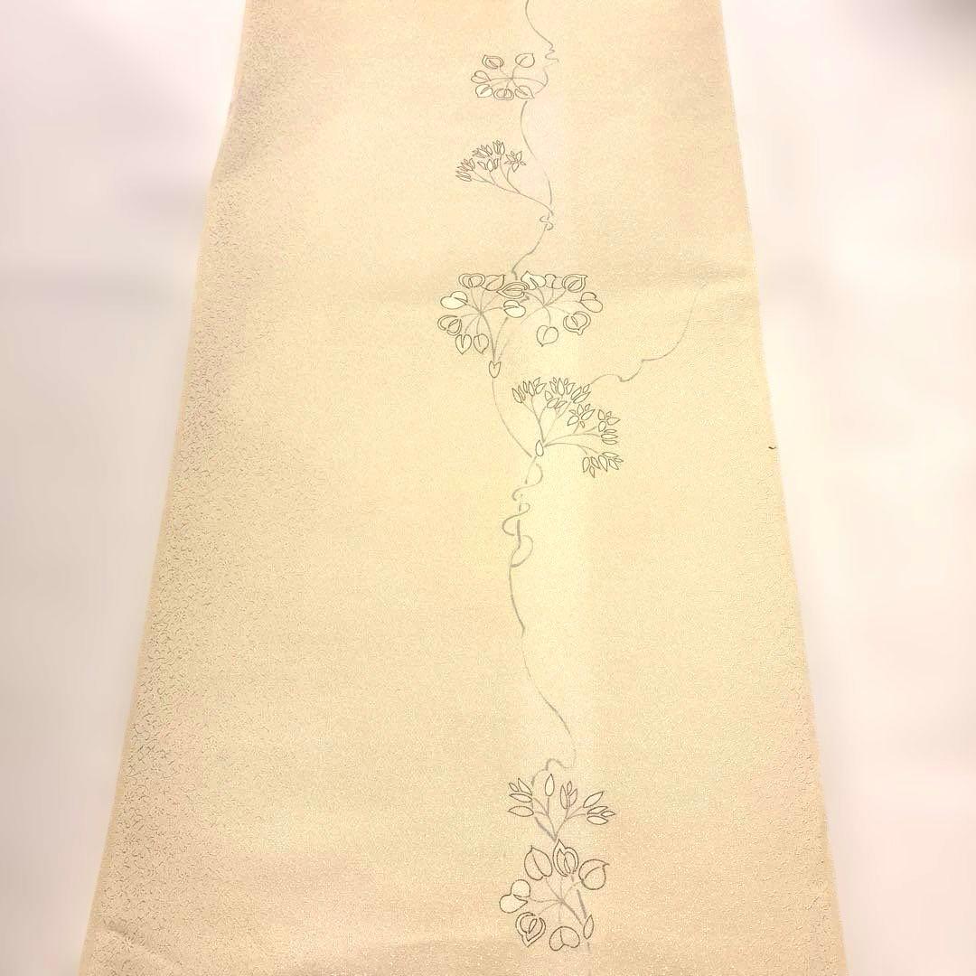 【新品】着物反物　小紋　クリーム　丹後ちりめん