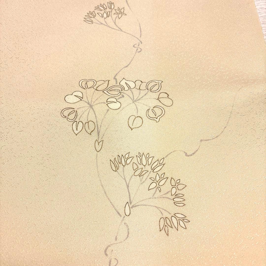 【新品】着物反物　小紋　クリーム　丹後ちりめん