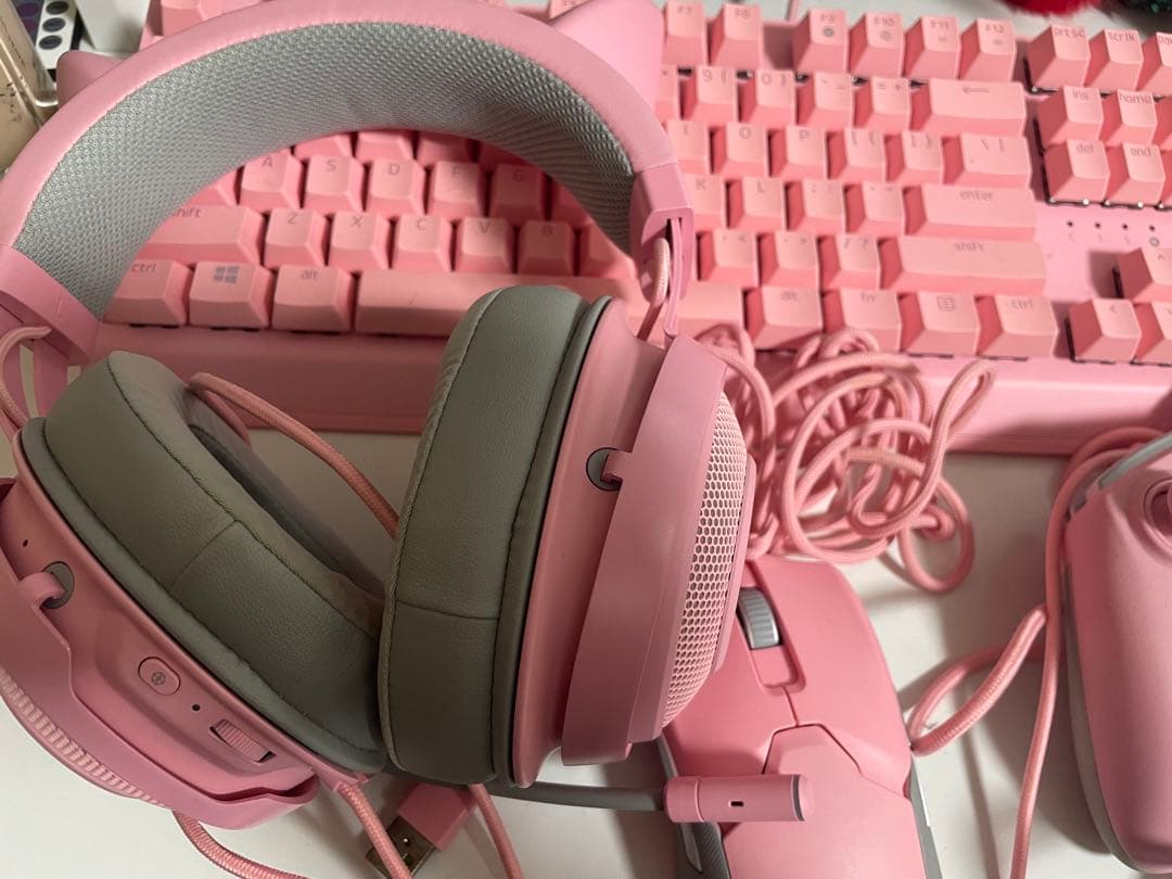 キーボード　マウス　マイク　ヘッドフォン　4点セット