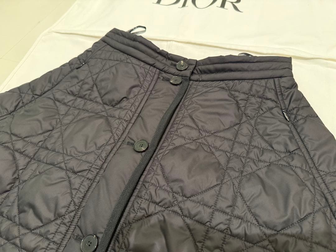 クリスチャンディオールマクロカナージュ キルティングテクニカルタフタスカート38