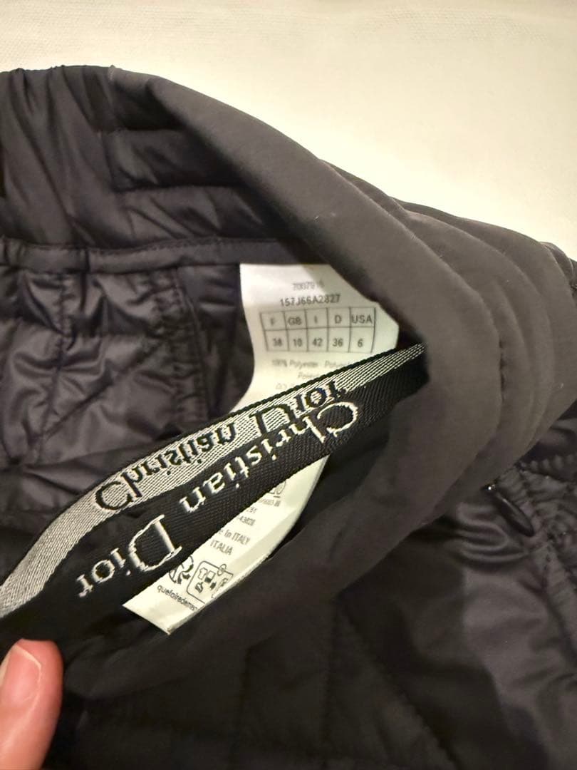 クリスチャンディオールマクロカナージュ キルティングテクニカルタフタスカート38