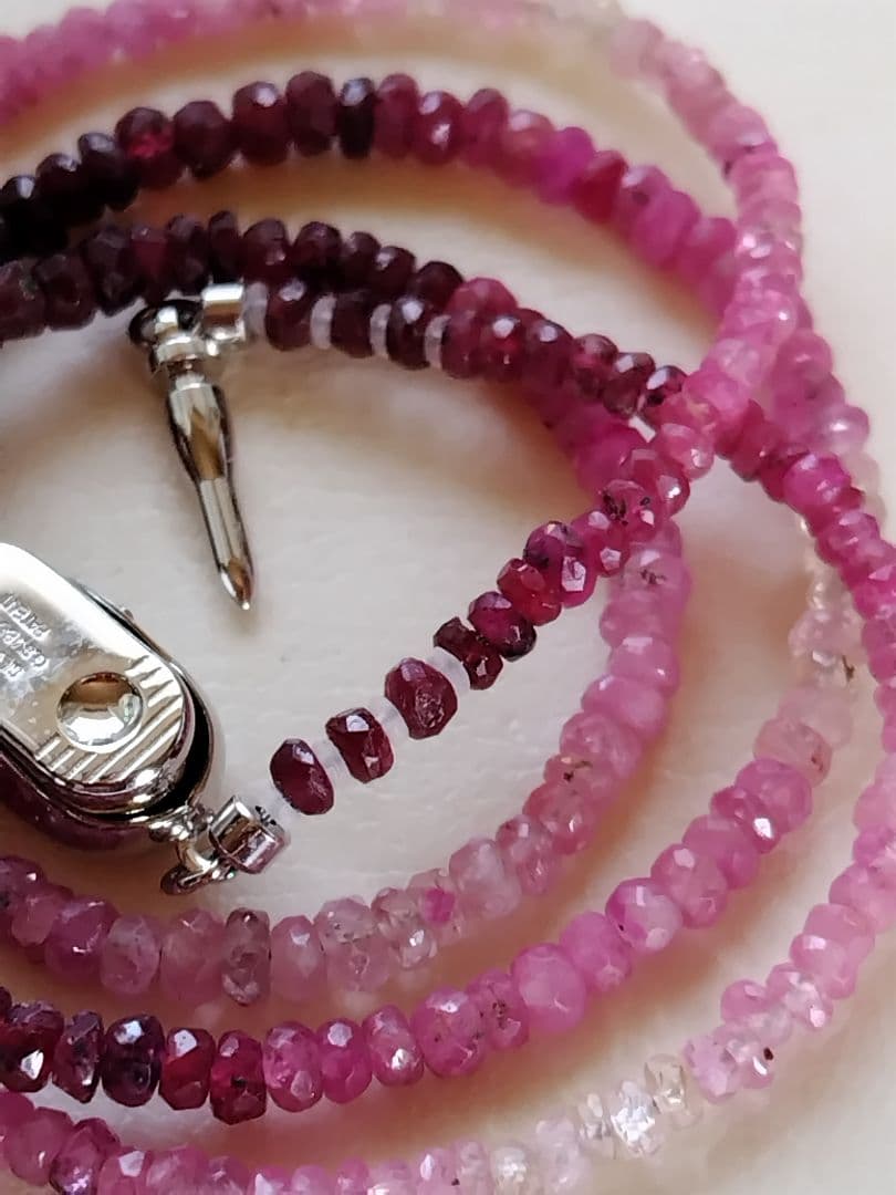 【鑑別書】ルビー(処理石) トップ付き、ルビーのネックレス