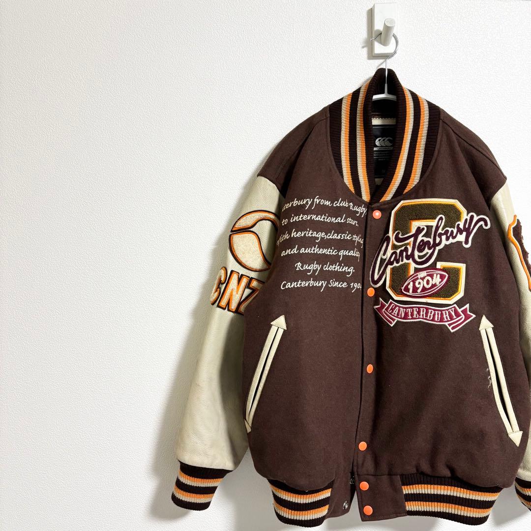 【Canterbury】レザー切り替え ワッペン スタジャン