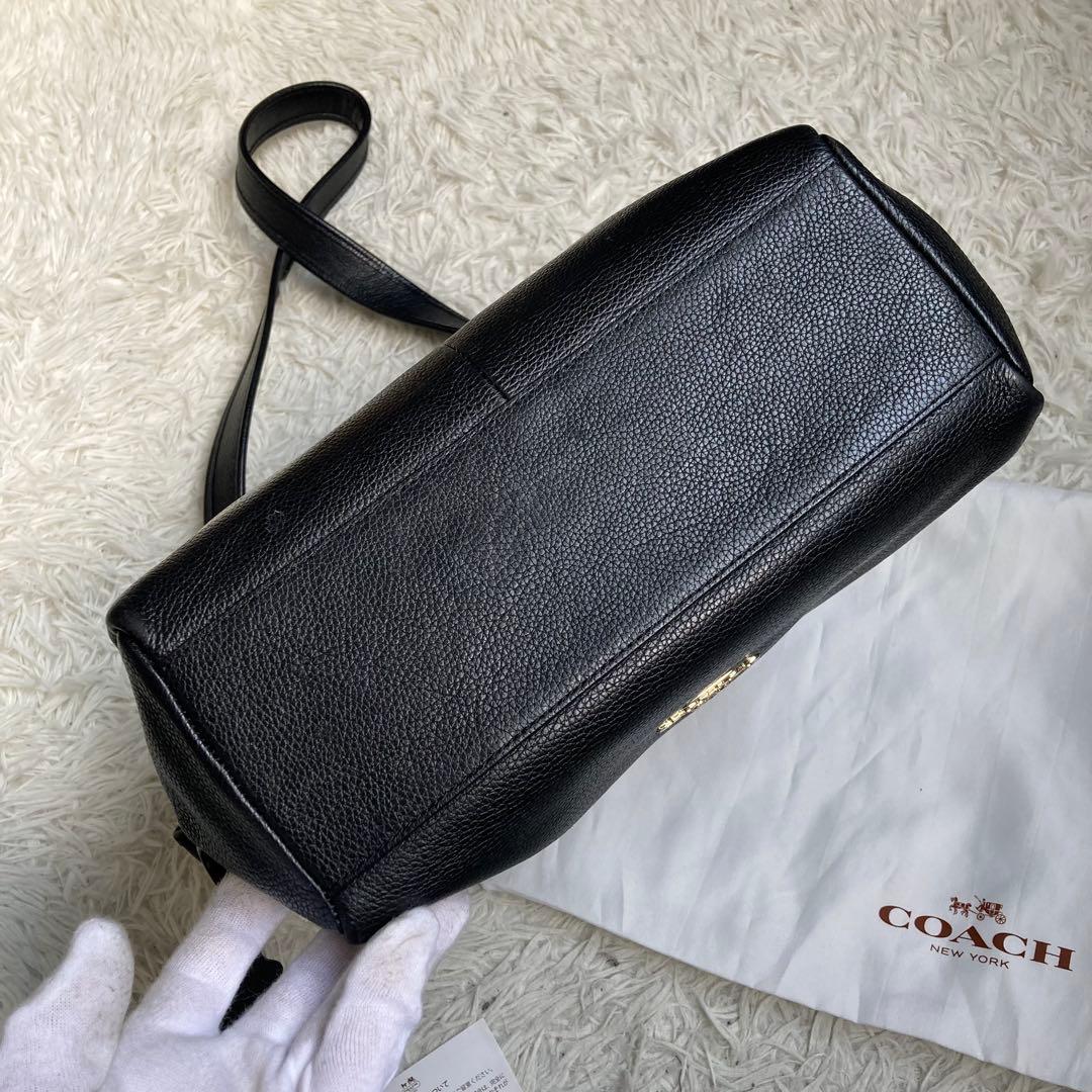 極美品 COACH コーチ ファイルバッグ ブラック 黒