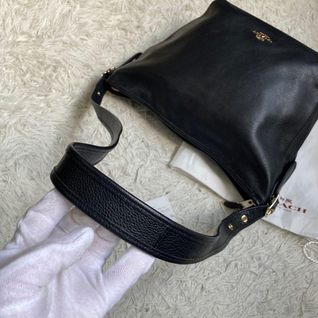 極美品 COACH コーチ ファイルバッグ ブラック 黒