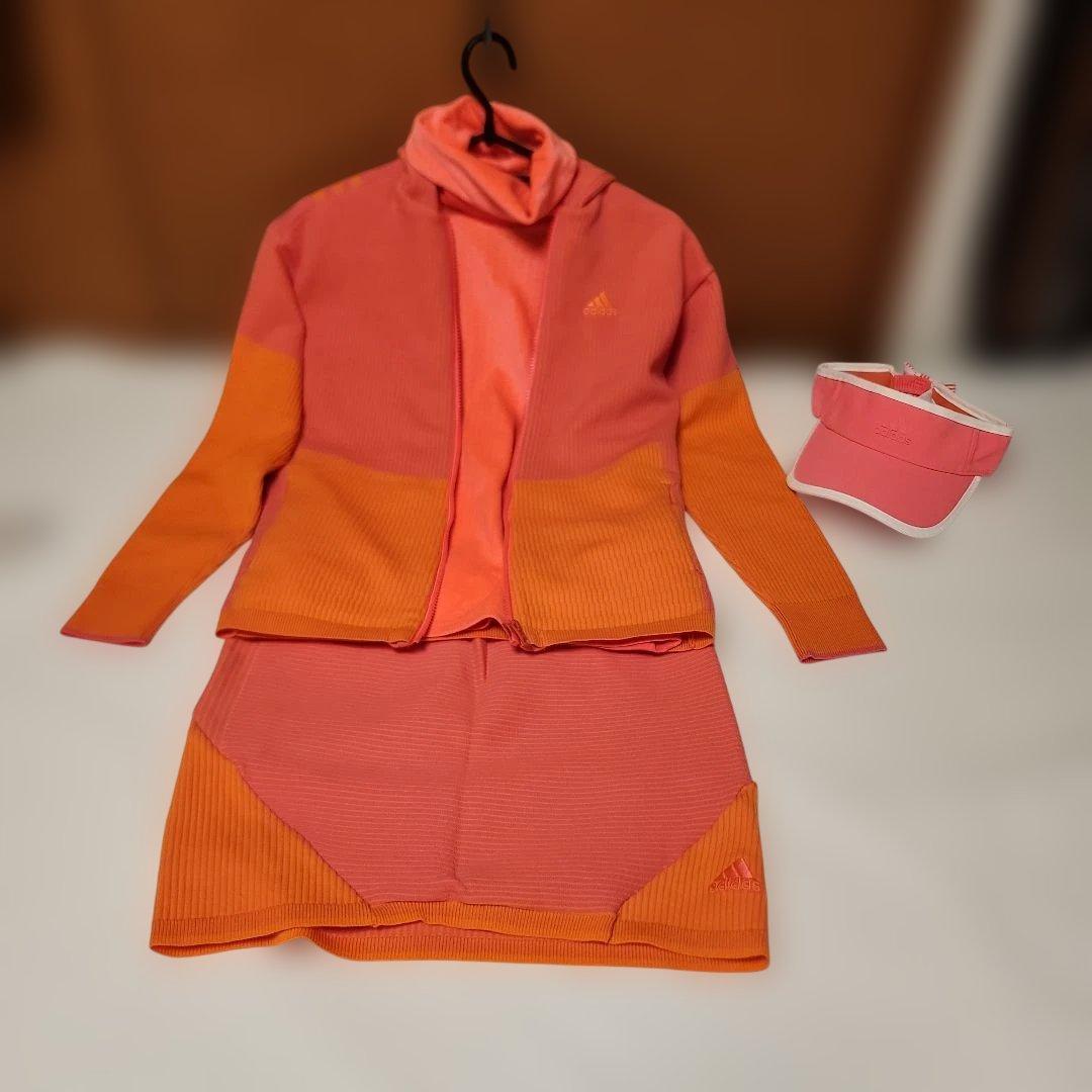 adidas フード付きジャケット上下、シャツ、バイザー4点セット