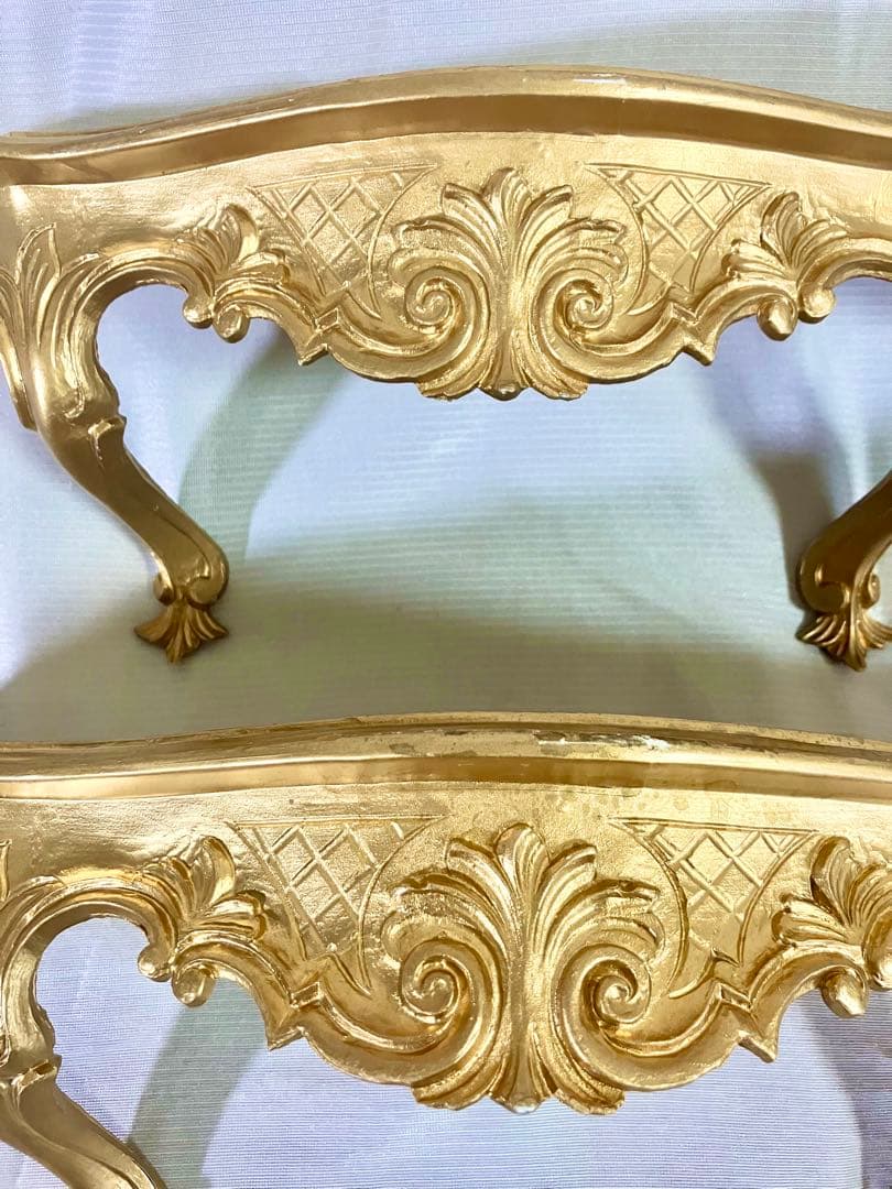 イタリア製　壁掛け コンソール 2個セット　棚　装飾　ゴールド　インテリア