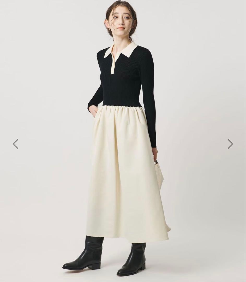 ユナイテッドアローズ　フィット ＆ フレア ポロワンピース