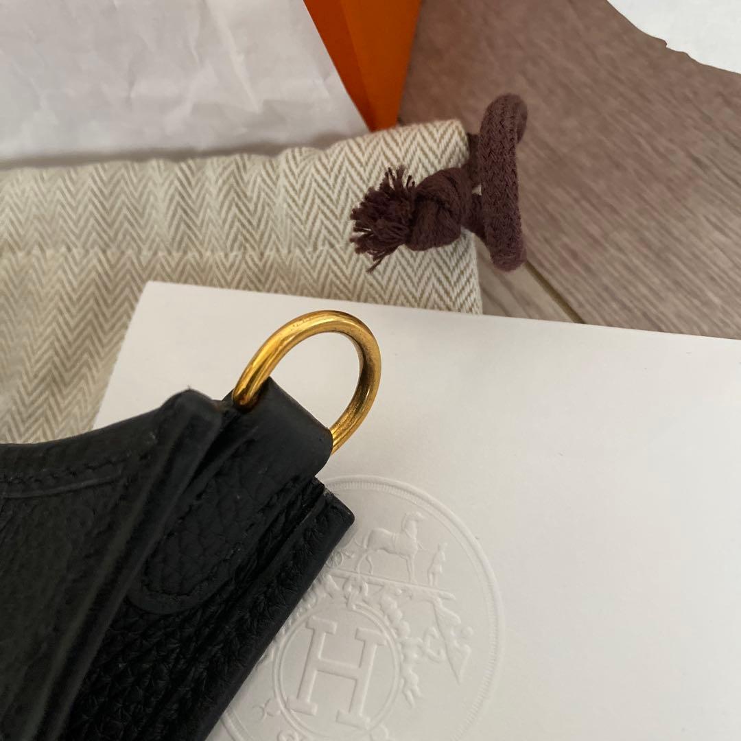 HERMES エルメス　ミニエブリン　ブラック×ゴールド　D刻印　美品