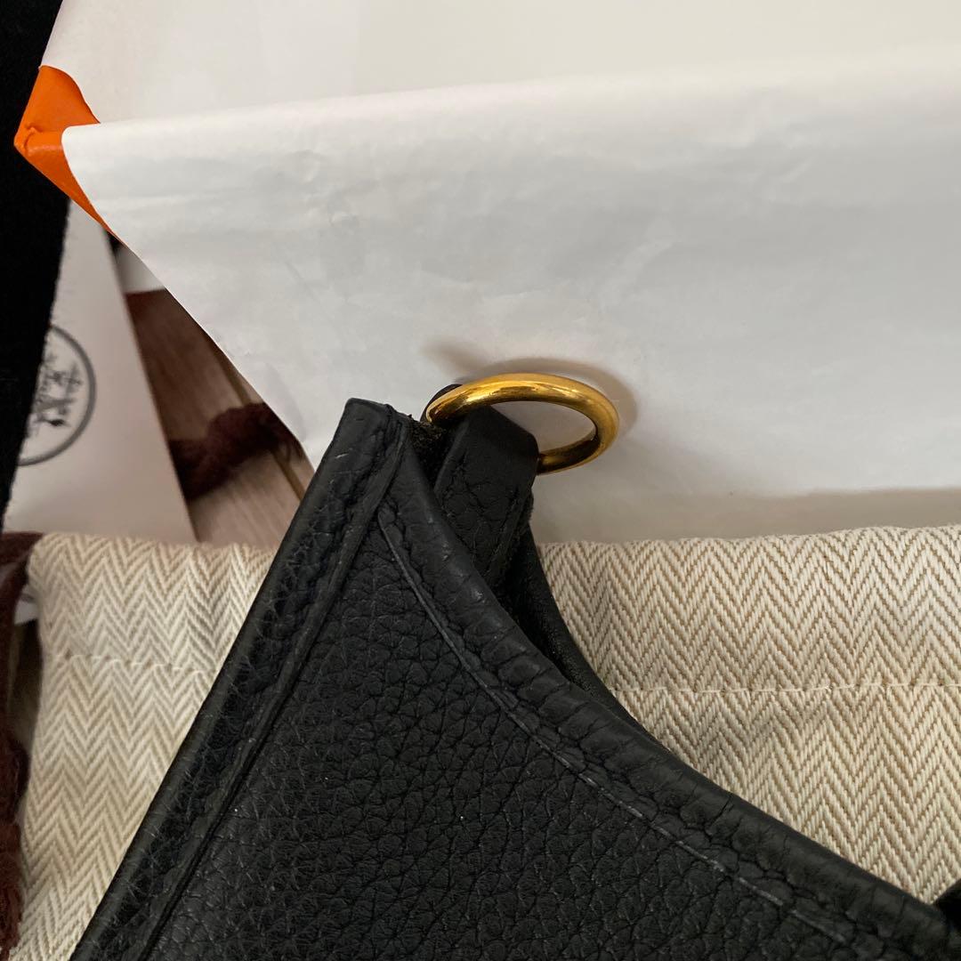 HERMES エルメス　ミニエブリン　ブラック×ゴールド　D刻印　美品