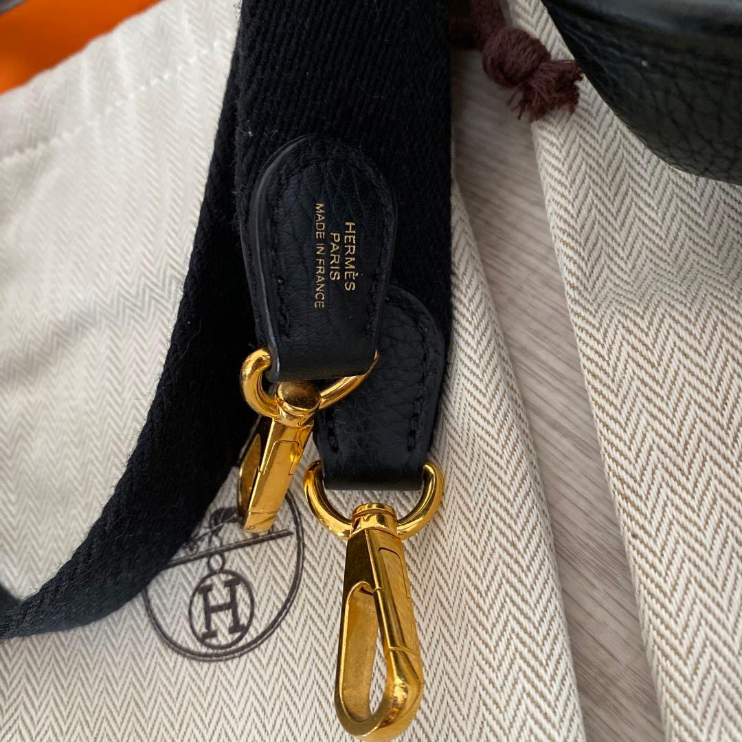 HERMES エルメス　ミニエブリン　ブラック×ゴールド　D刻印　美品
