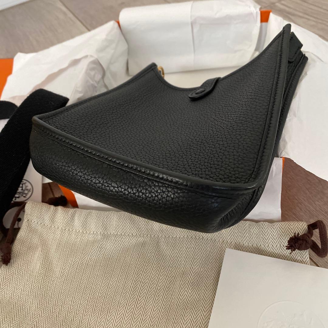 HERMES エルメス　ミニエブリン　ブラック×ゴールド　D刻印　美品
