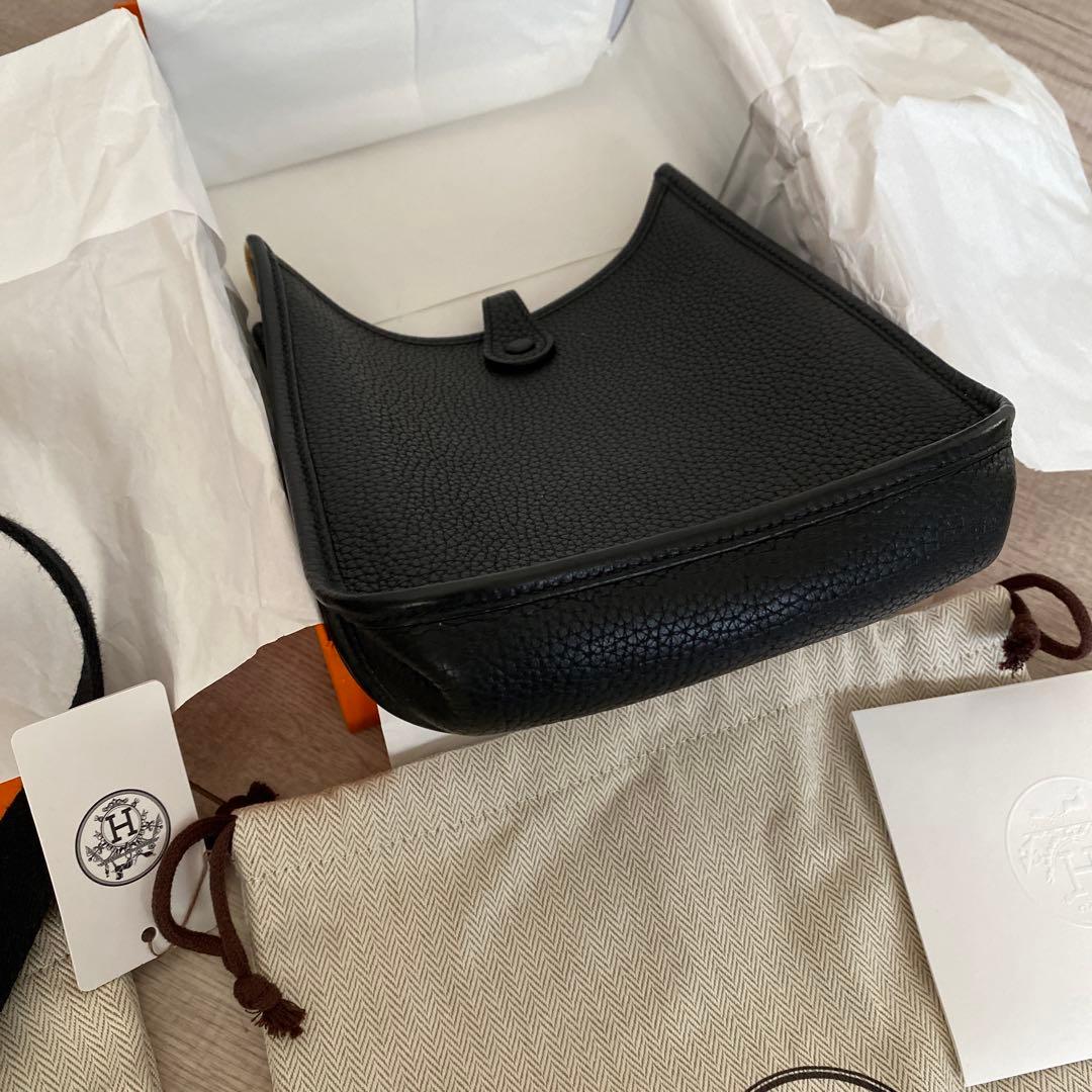 HERMES エルメス　ミニエブリン　ブラック×ゴールド　D刻印　美品