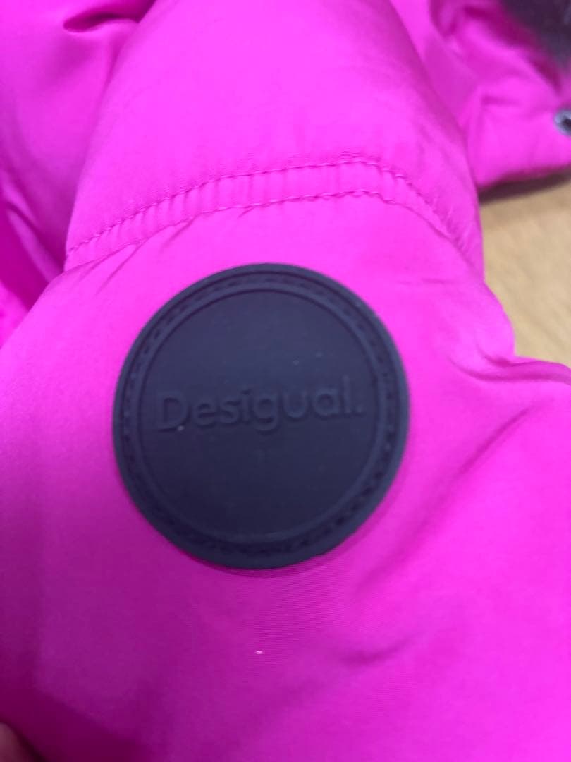 Desigualベルト付きパデットコート　取り外しフード S ピンク