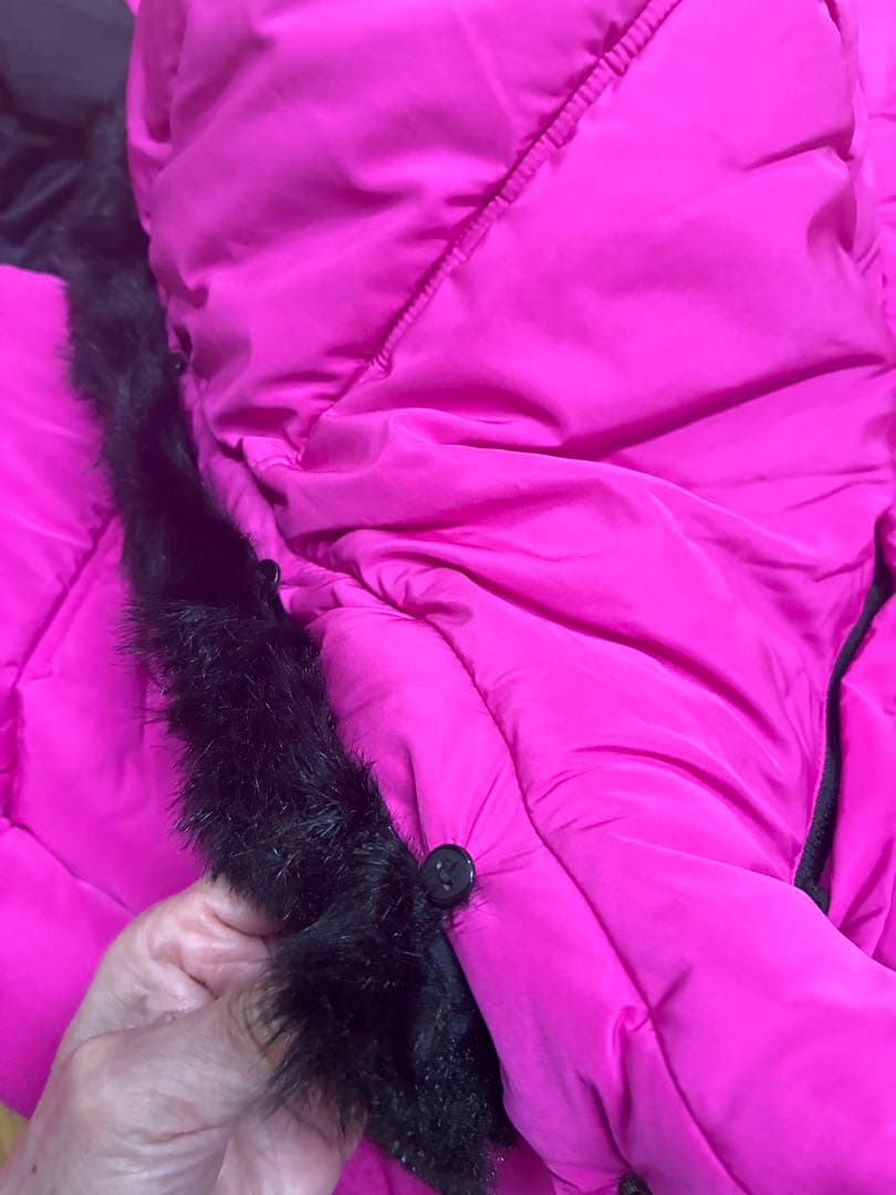 Desigualベルト付きパデットコート　取り外しフード S ピンク