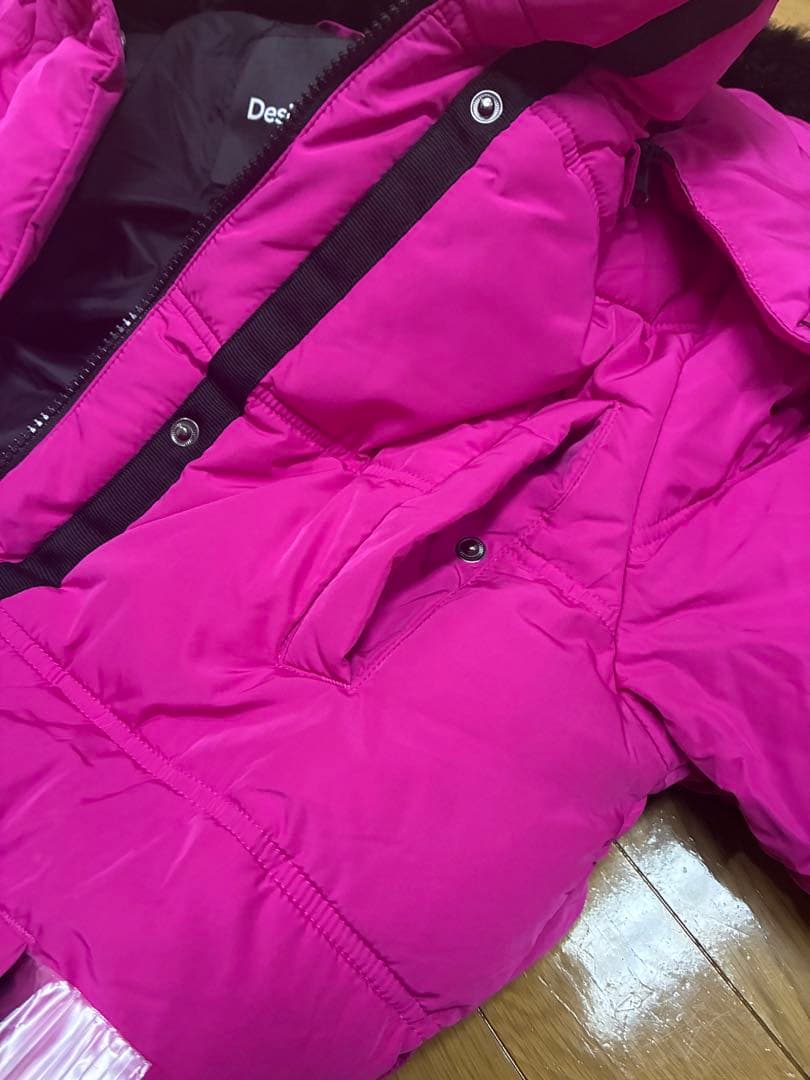 Desigualベルト付きパデットコート　取り外しフード S ピンク