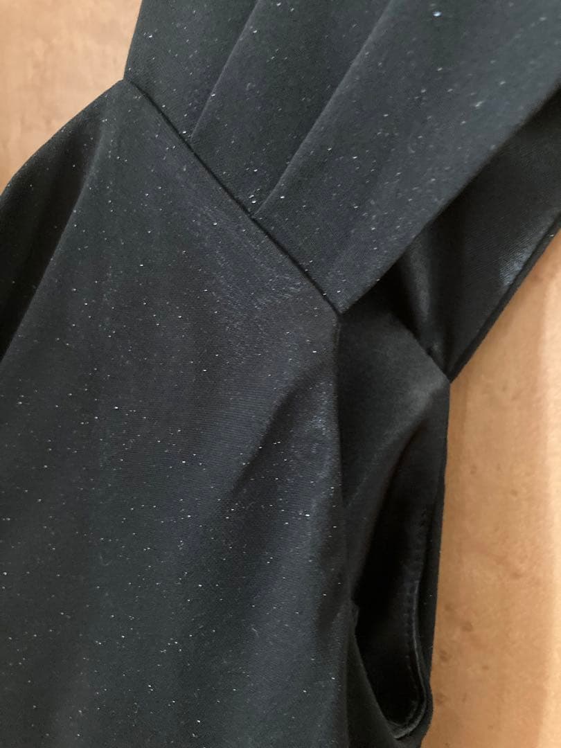 パーティードレス ロングドレス ブラック 黒 ラメ入り M 新品未使用