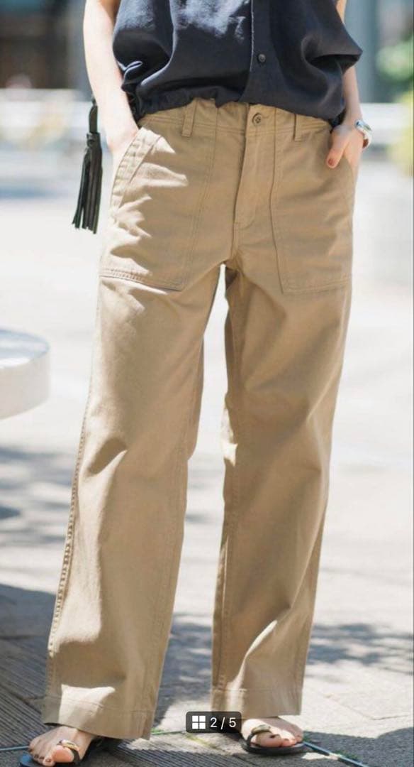 Spick & Span ルーズベイカーパンツ ベージュ