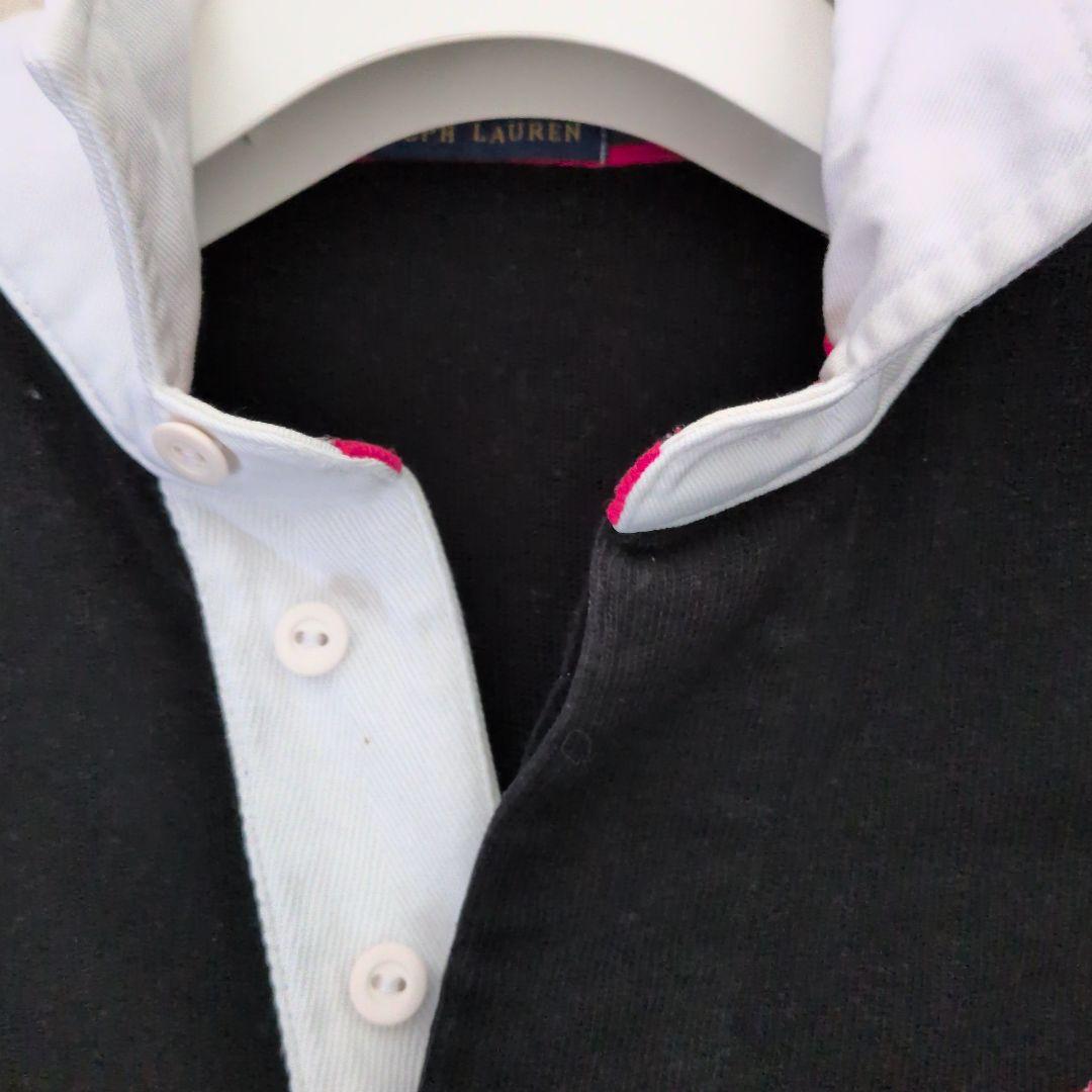 ラルフローレンポロ　ラグビー ポロシャツ 黒 長袖 ベア刺繍　М