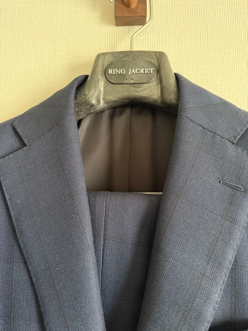 RING JACKET リングヂャケット スーツ サイズ48 ネイビーチェック