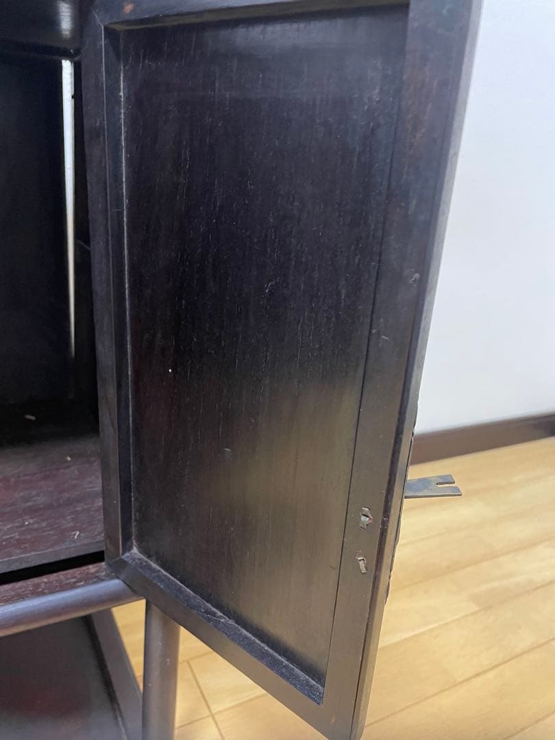 ナ*コ様 木製/漆塗/観音開き/茶箪笥/木工芸/時代/骨董/古美術/茶道/中国/