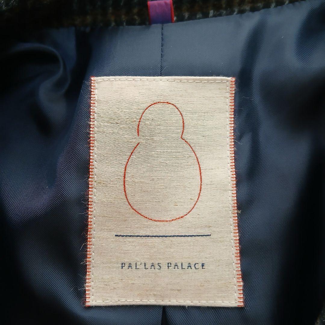 【Pal'las Palace】ウール　スタンドカラー　チェック　千鳥柄