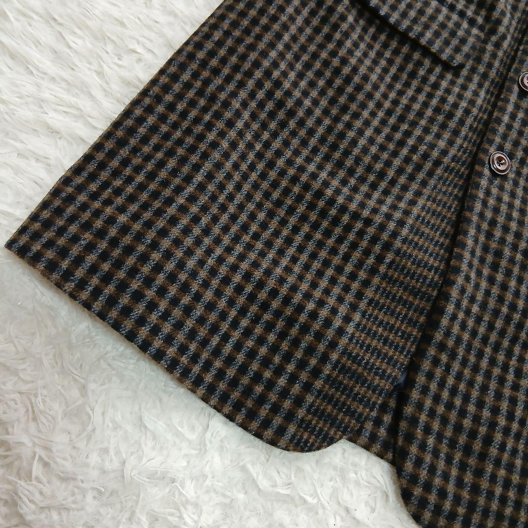 【Pal'las Palace】ウール　スタンドカラー　チェック　千鳥柄