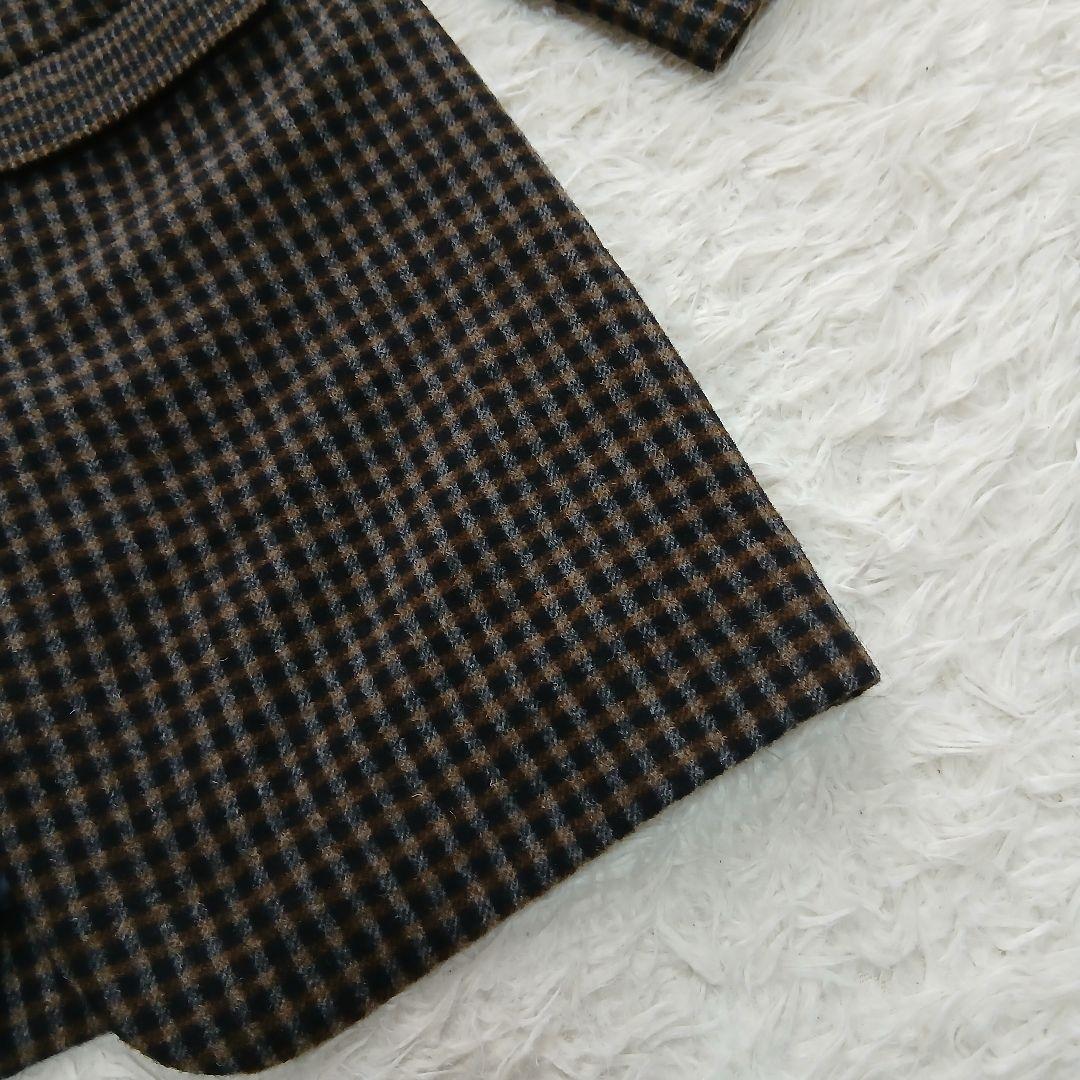 【Pal'las Palace】ウール　スタンドカラー　チェック　千鳥柄