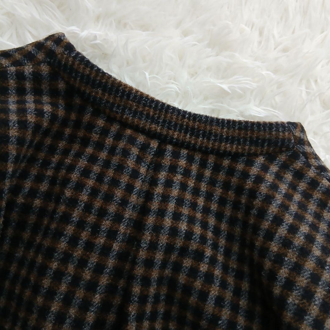 【Pal'las Palace】ウール　スタンドカラー　チェック　千鳥柄