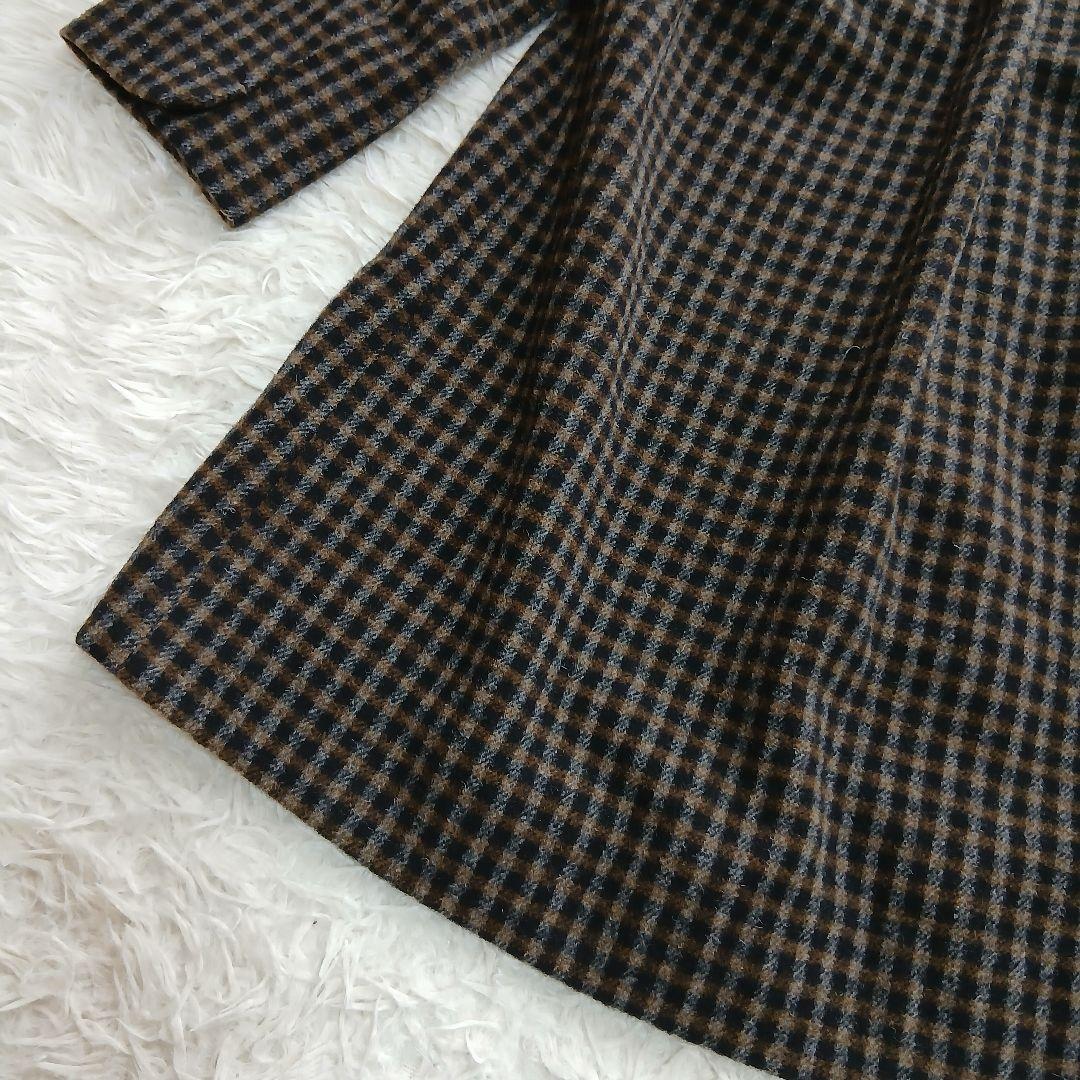 【Pal'las Palace】ウール　スタンドカラー　チェック　千鳥柄