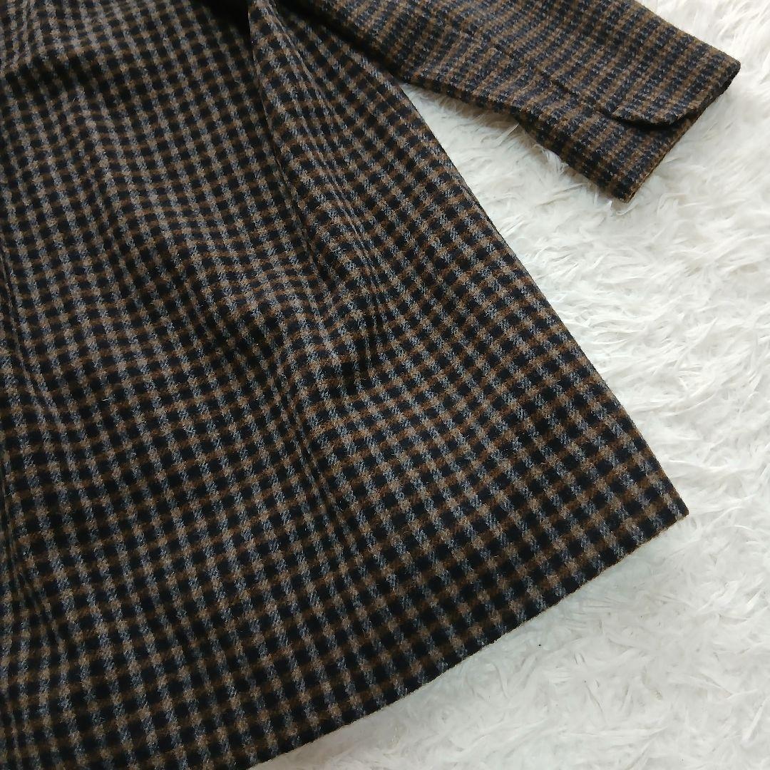 【Pal'las Palace】ウール　スタンドカラー　チェック　千鳥柄