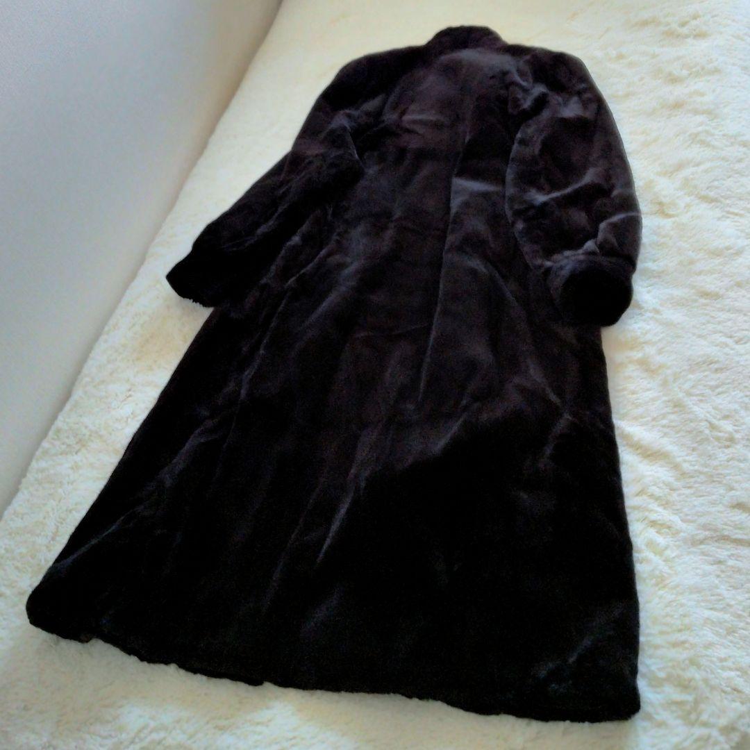SAGAミンク/サガミンク　シェアードミンク　ファーロングコートブラック