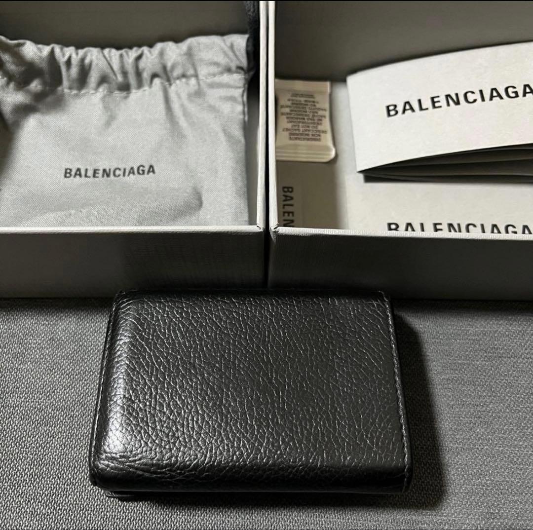 【美品】BALENCIAGA 三つ折り財布 ブラック