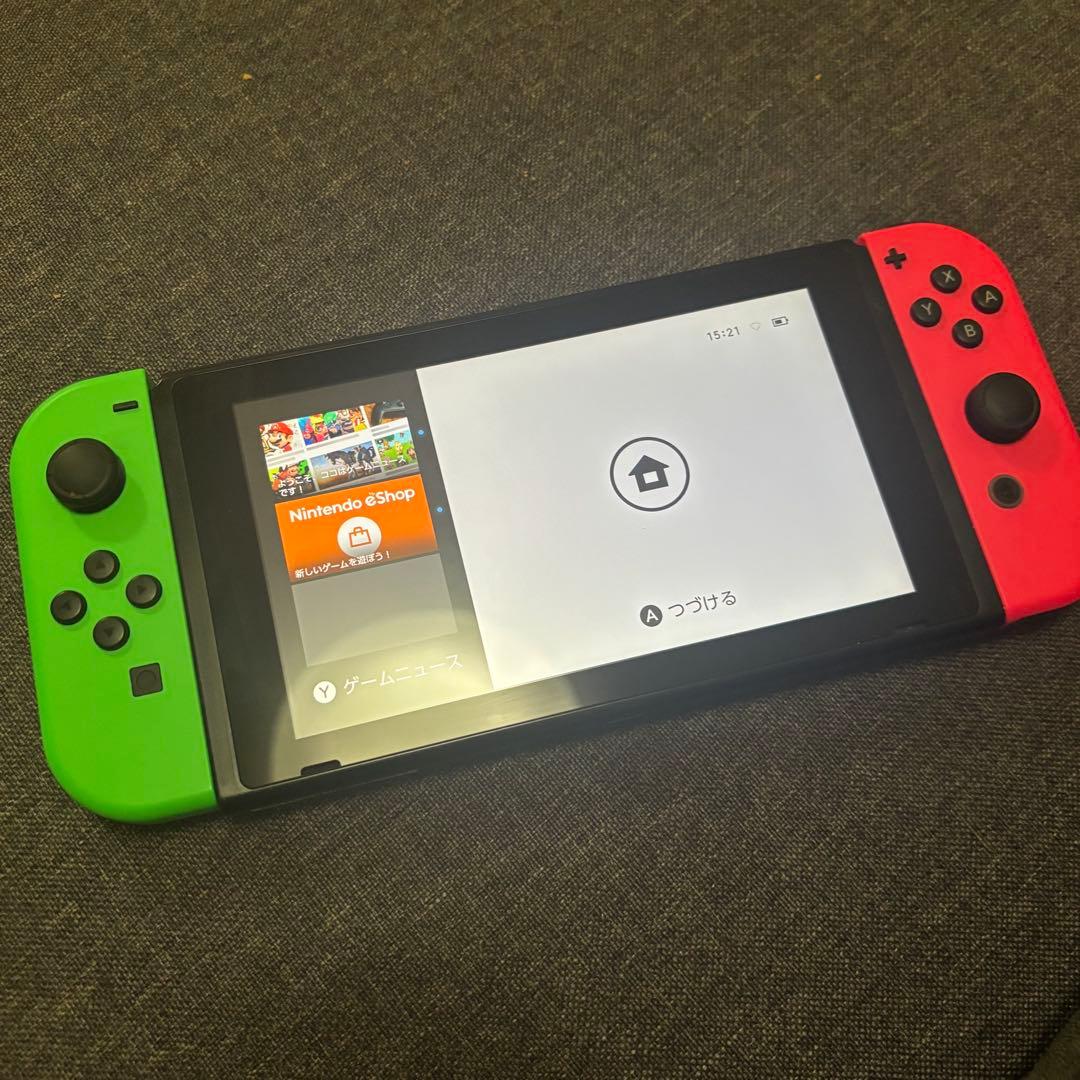 【セール中】Nintendo Switch グリーン/ピンク 本体 ケース付き