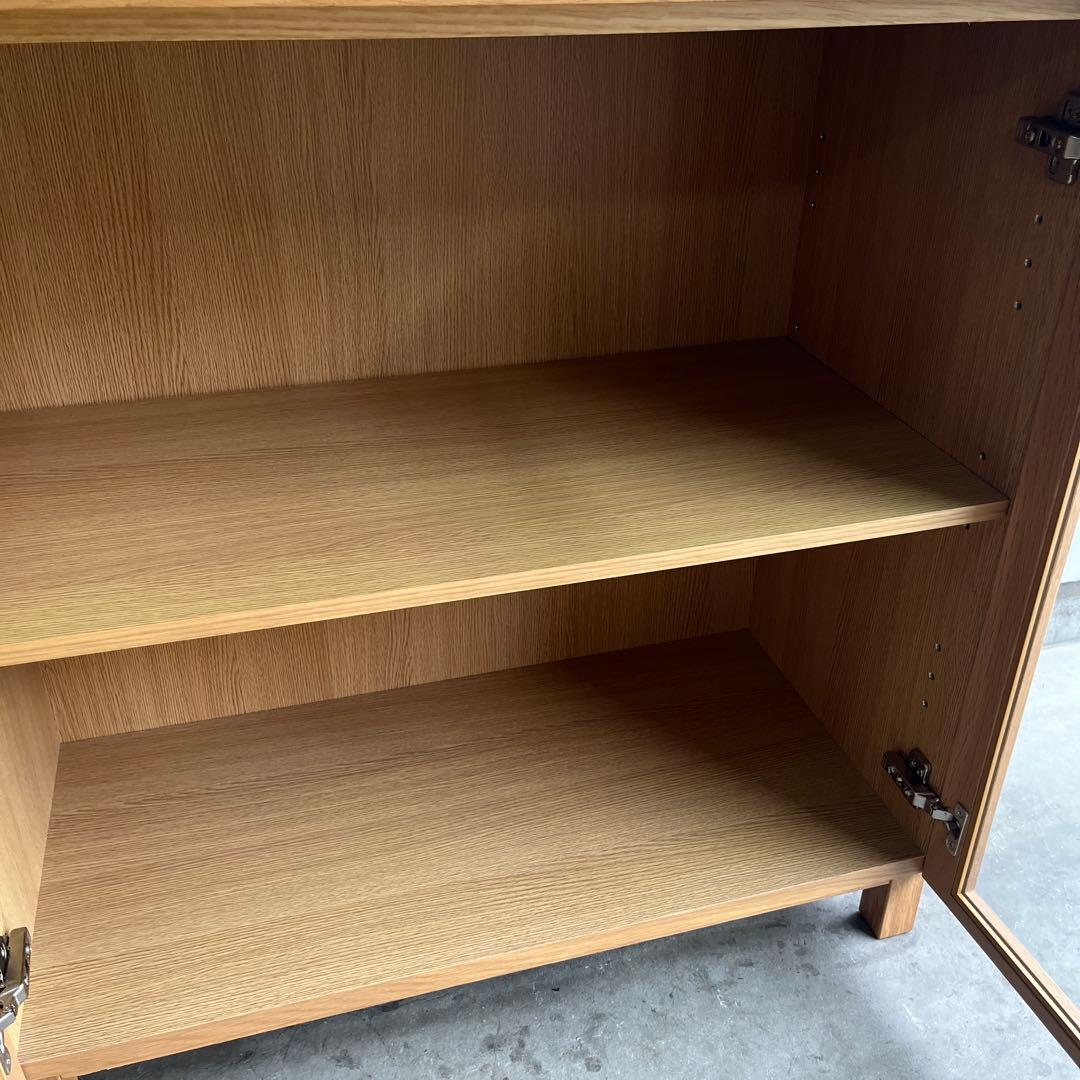 るる★無印 オーク材キャビネット・ガラス扉