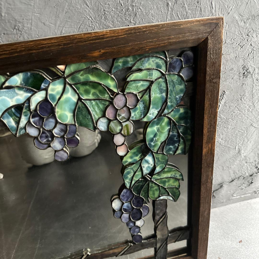 最終お値下げ❣️素敵すぎる❣️ヴィンテージ　ステンドグラス壁掛け鏡　ミラー
