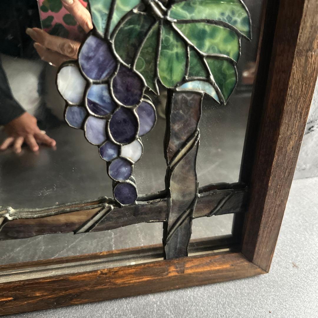 最終お値下げ❣️素敵すぎる❣️ヴィンテージ　ステンドグラス壁掛け鏡　ミラー