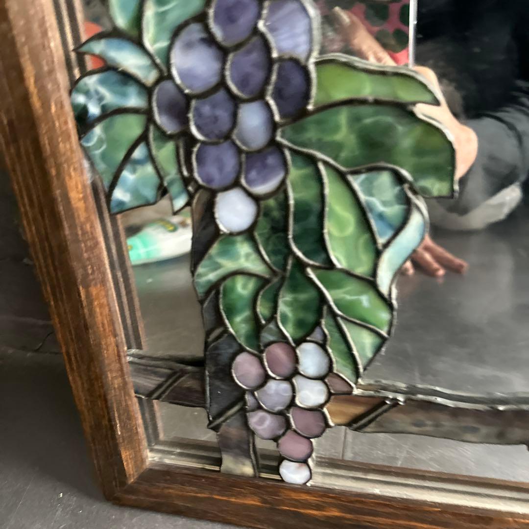 最終お値下げ❣️素敵すぎる❣️ヴィンテージ　ステンドグラス壁掛け鏡　ミラー