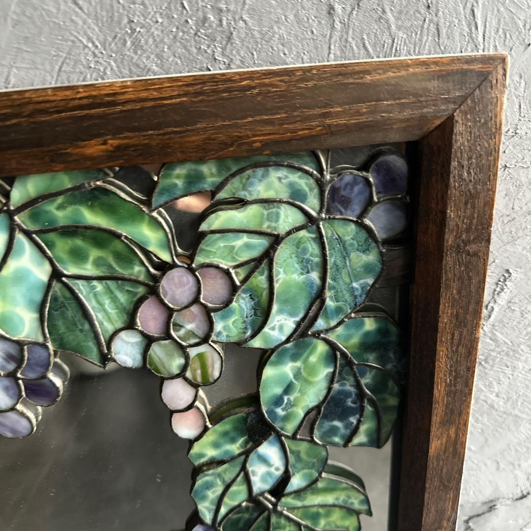 最終お値下げ❣️素敵すぎる❣️ヴィンテージ　ステンドグラス壁掛け鏡　ミラー