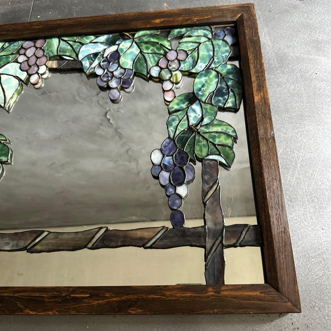最終お値下げ❣️素敵すぎる❣️ヴィンテージ　ステンドグラス壁掛け鏡　ミラー