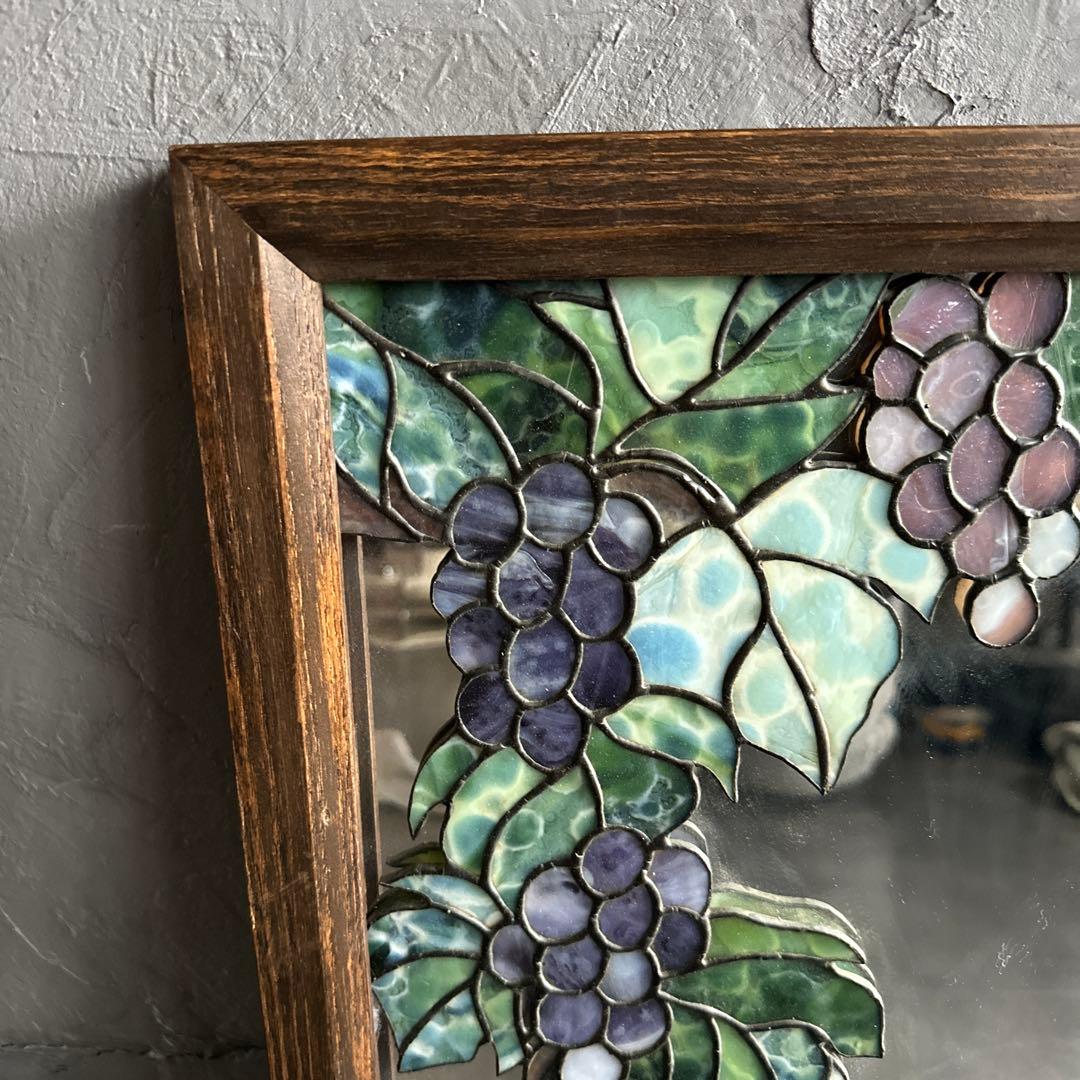 最終お値下げ❣️素敵すぎる❣️ヴィンテージ　ステンドグラス壁掛け鏡　ミラー