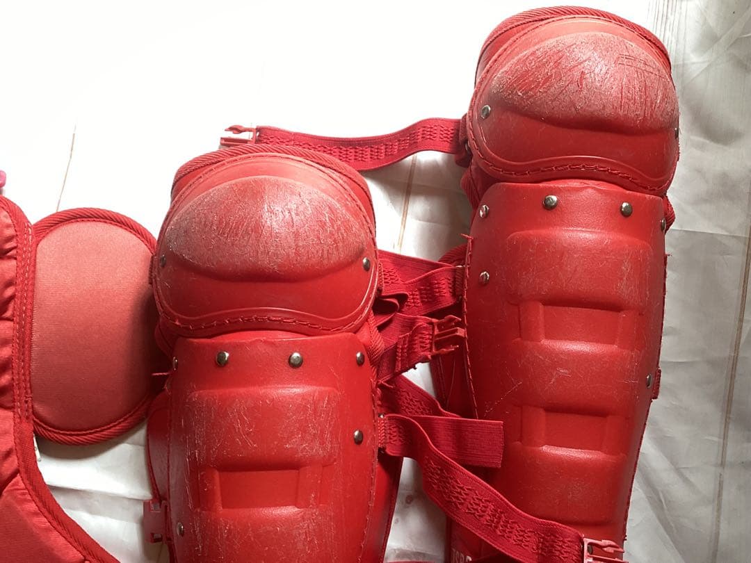 ミズノ キャッチャー防具 JSBB 赤　少年野球