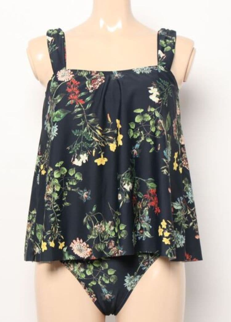 三愛水着楽園　水着 タンキニ　３点セット「San-ai Resort」ネイビーL