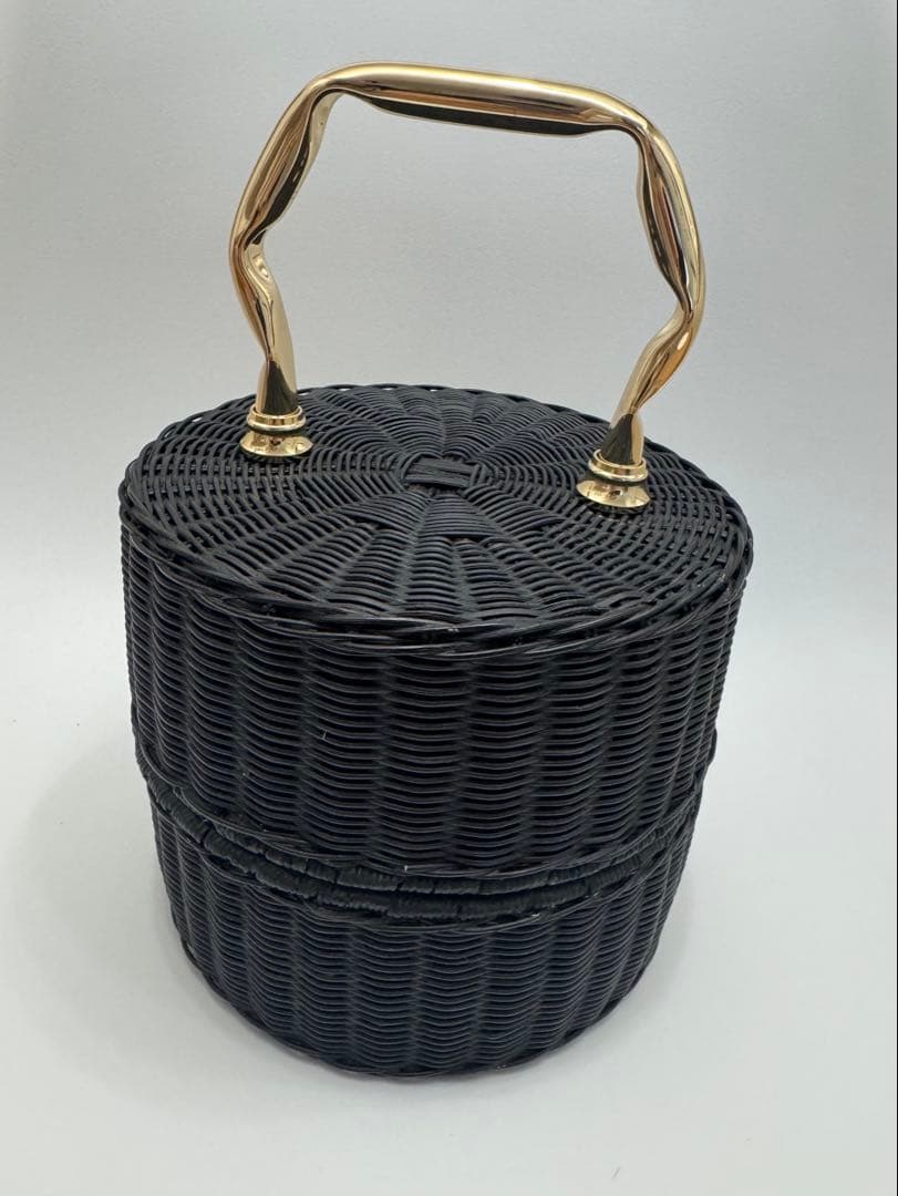 マニマリス manimaris パンケーキバスケット ダブル かごバッグ 黒