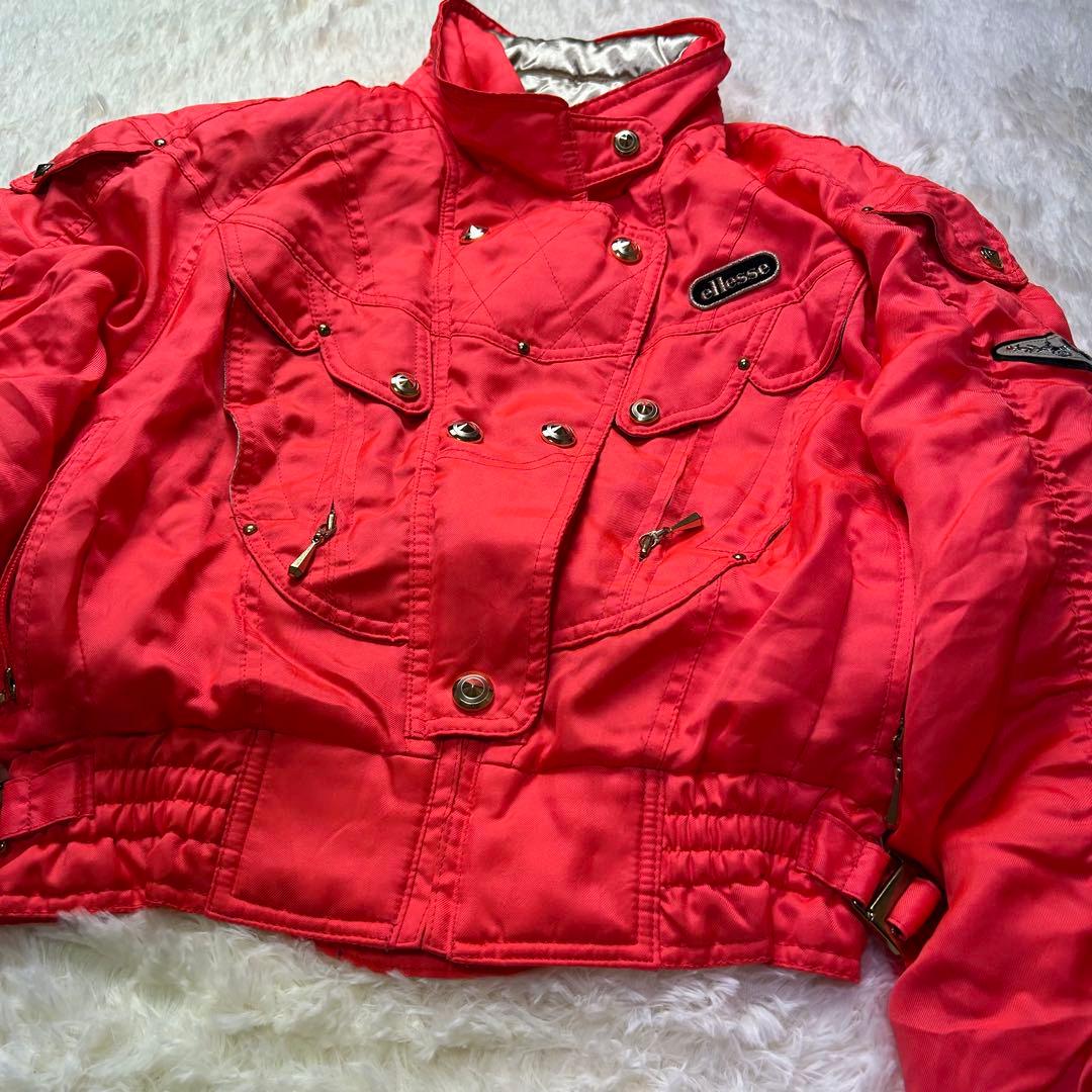 Ellesse スキーウェア スノボ 上下セット 金ボタンバックル オレンジ