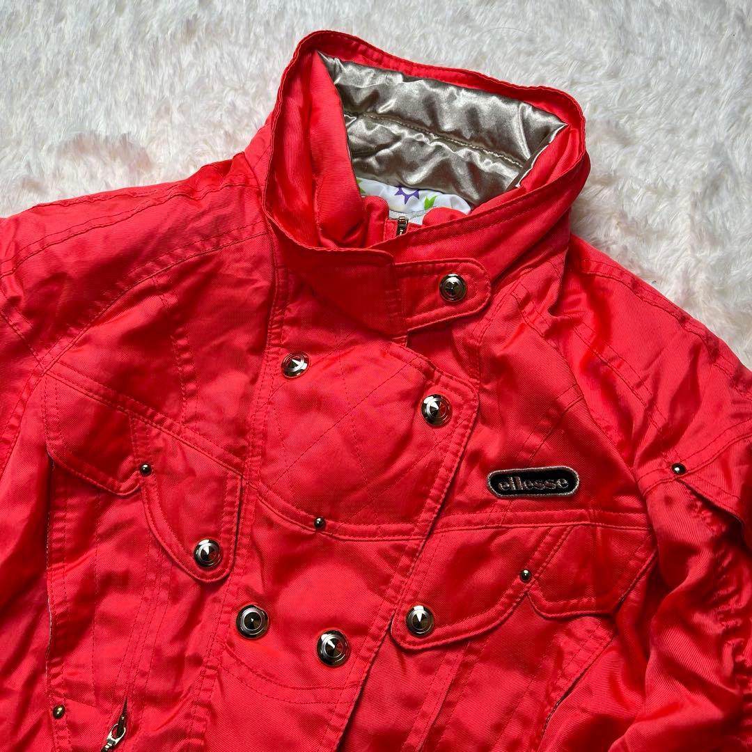 Ellesse スキーウェア スノボ 上下セット 金ボタンバックル オレンジ