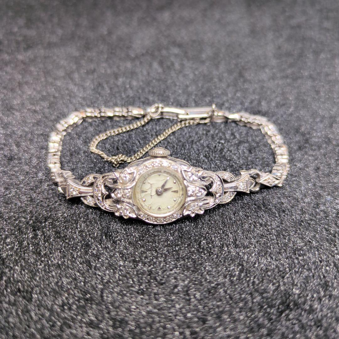 Hamilton　ダイヤモンドベゼル　14K　腕時計　非稼働　アンティーク