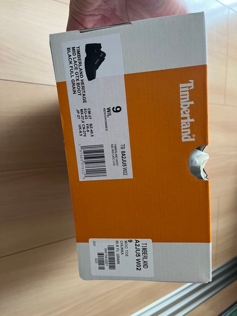 ティンバーランド MOC TOE MID 9 モックトゥ ブラック 27cm