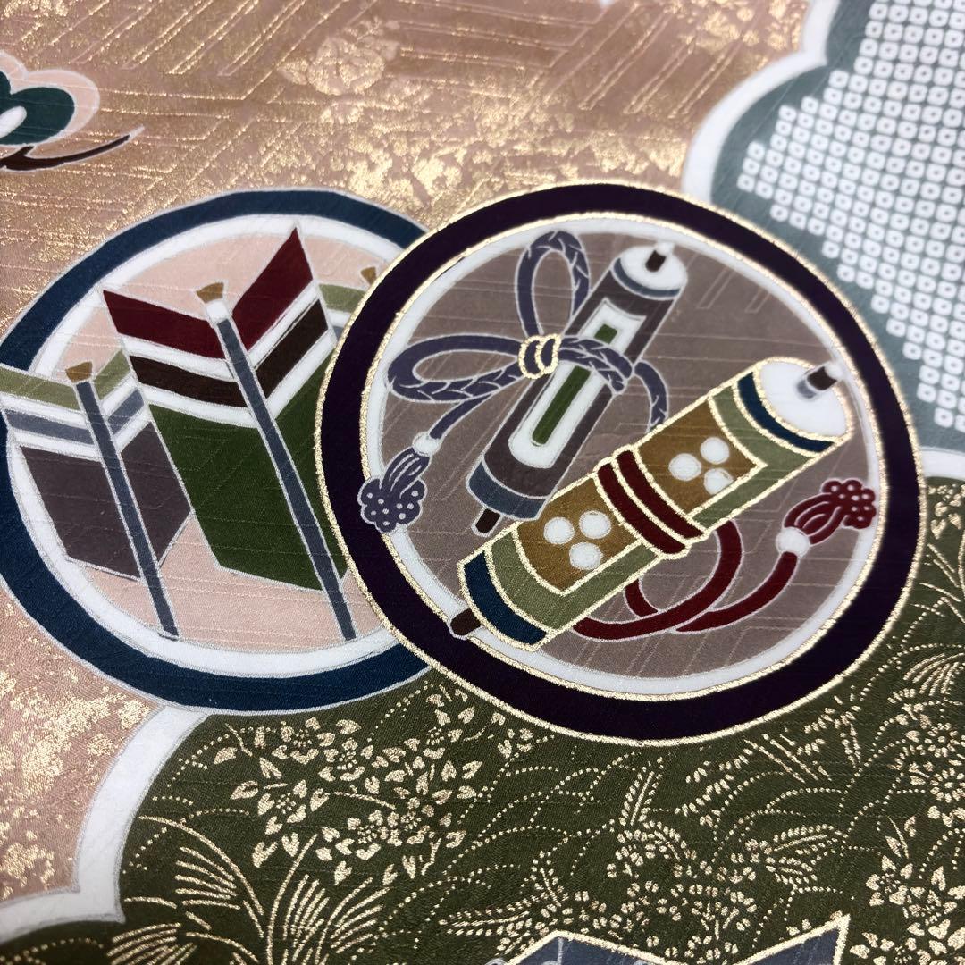 【新品】正絹 京友禅 多色染 伝統色 葡萄色 本金彩 お宮参り 産着 襦袢付